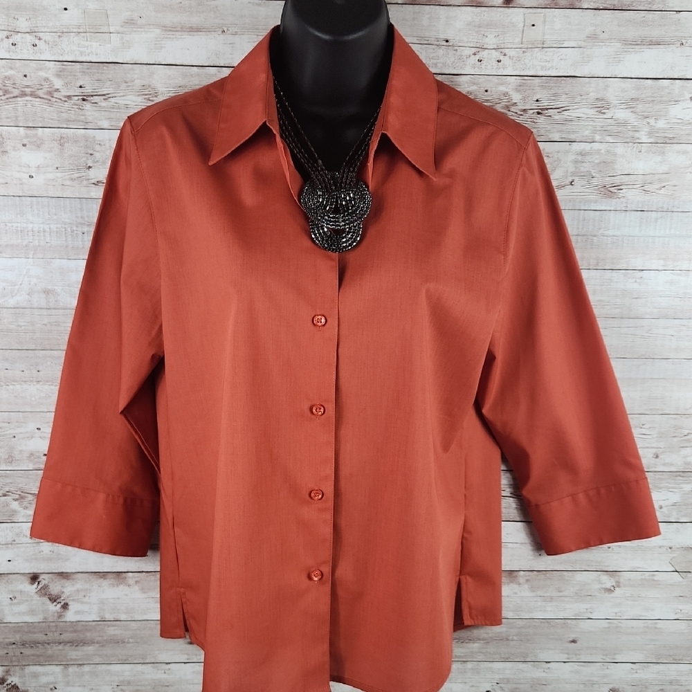 Women's Rust Button Down Shirt